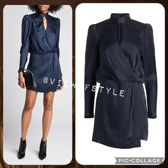 FRAME Mock-Neck Wrap silk Dress - Picture 6 of 10